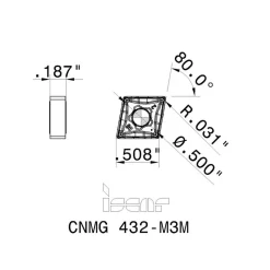 Turning Insert: CNMG432M3M IC6015, Carbide