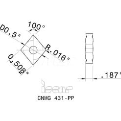 Turning Insert: CNMG 431-PP IC907, Carbide