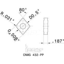 Turning Insert: CNMG432PP IC907, Carbide