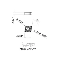 Turning Insert: CNMG432TF IC807, Carbide