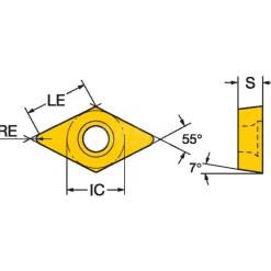 Turning Insert: DCGT32.51-UM 1115, Carbide