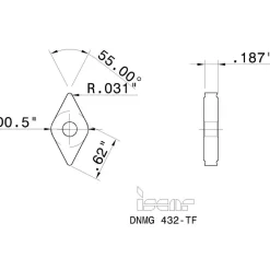 Turning Insert: DNMG 432-TF IC907, Carbide