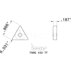 Turning Insert: TNMG432TF IC907, Carbide