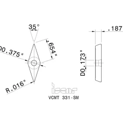 Turning Insert: VCMT 331-SM IC907, Carbide