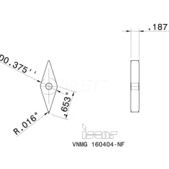 Turning Insert: VNMG 331 NF IC 907, Carbide