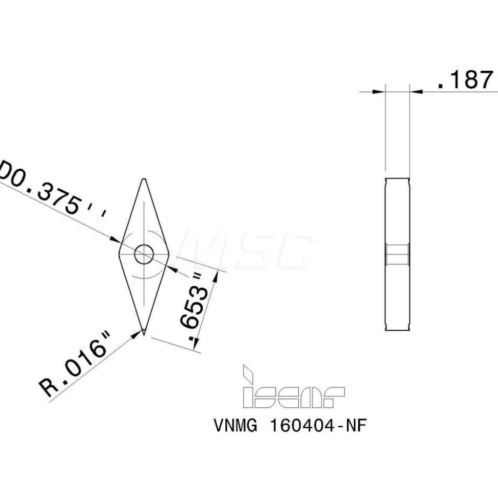 Turning Insert: VNMG 331 NF IC 907, Carbide
