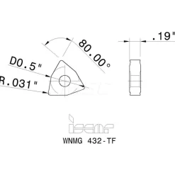 Turning Insert: WNMG 432-TF IC908, Carbide