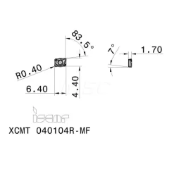 Turning Insert: XCMT040104RMF IC908, Carbide