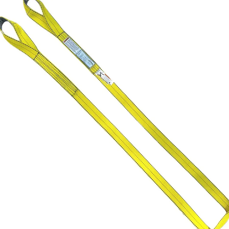 Twisted Eye & Eye, Type 4 Web Sling: 4' Long, 1" Wide, 3200 lb Vertical Capacity, Nylon