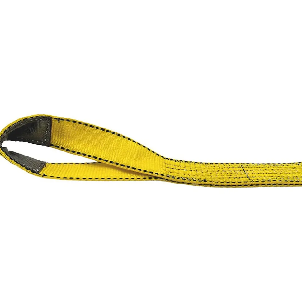 Twisted Eye & Eye, Type 4 Web Sling: 4' Long, 1" Wide, 3200 lb Vertical Capacity, Nylon