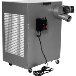 Two-Stage Dust Collector: 1500 sq ft, Portable, 3 hp, 220V, Single Phase