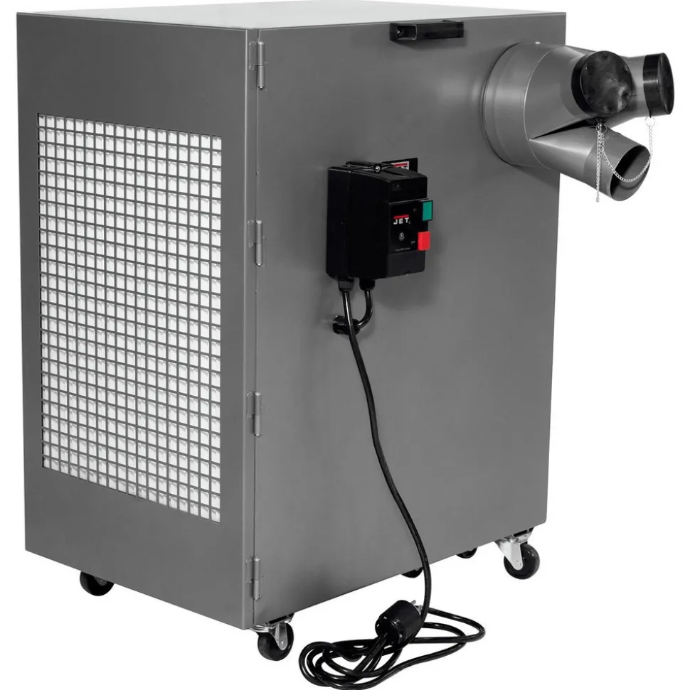 Two-Stage Dust Collector: 1500 sq ft, Portable, 3 hp, 220V, Single Phase