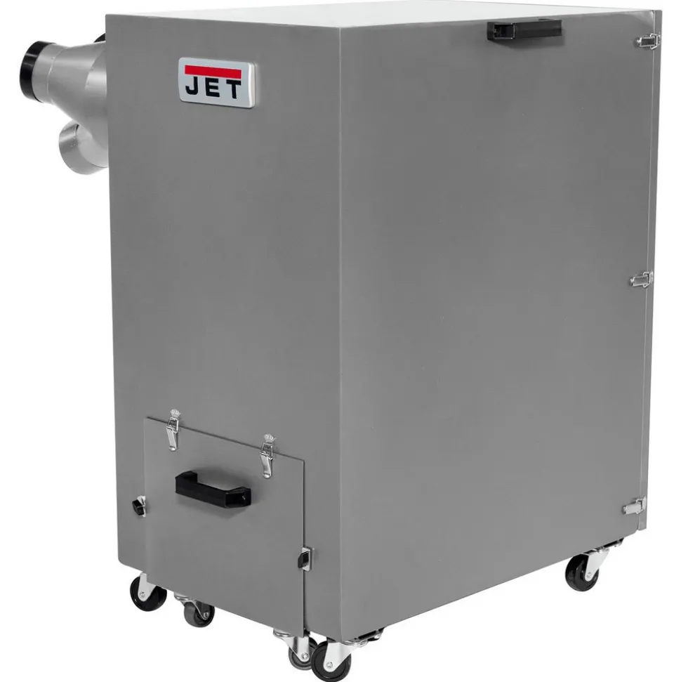 Two-Stage Dust Collector: 1500 sq ft, Portable, 3 hp, 220V, Single Phase