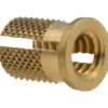 1/4-20 UNC Brass Flanged Press Fit Threaded Insert for Plastic