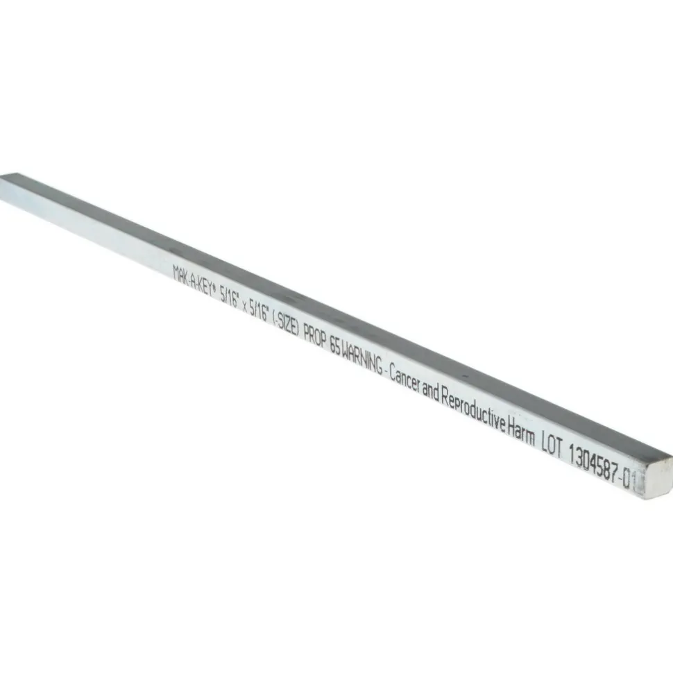 Undersized Key Stock: 5/16" High, 5/16" Wide, 12" Long, Steel, Zinc-Plated