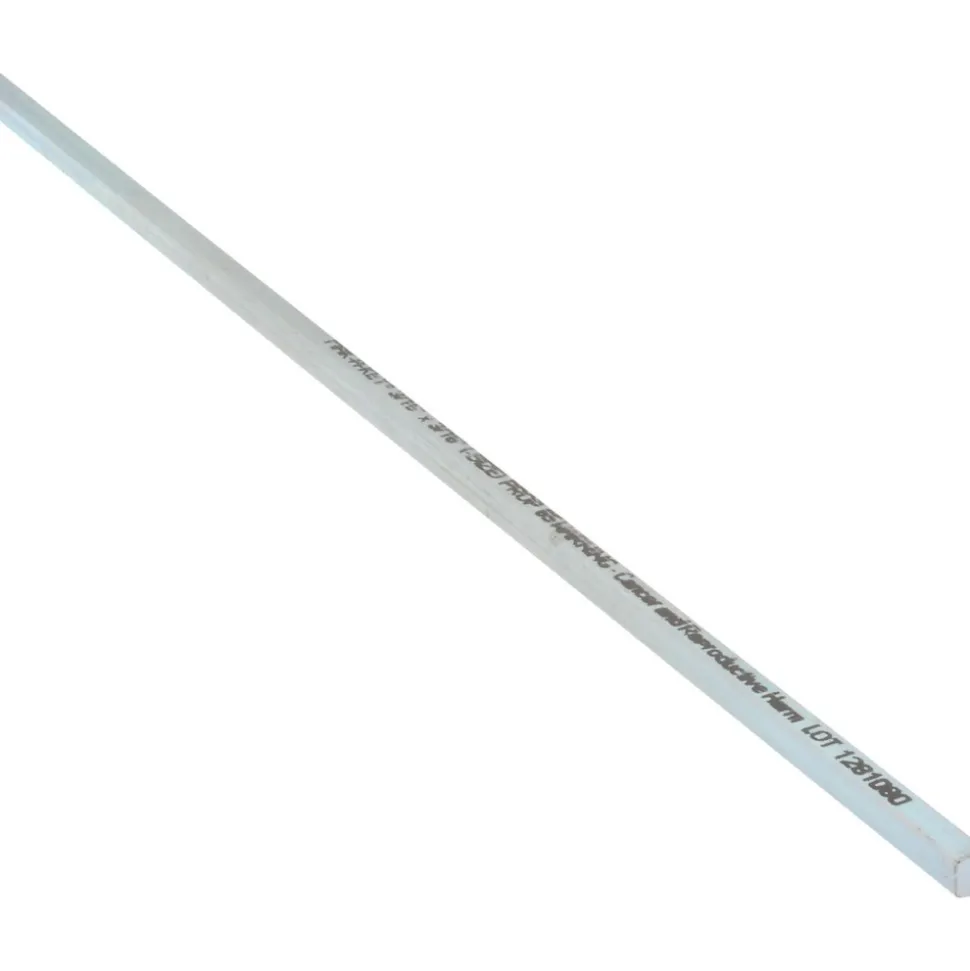Undersized Key Stock: 3/16" High, 3/16" Wide, 12" Long, Steel, Zinc-Plated