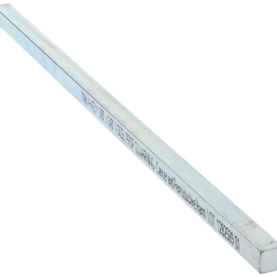 Undersized Key Stock: 3/8" High, 3/8" Wide, 12" Long, Steel, Zinc-Plated