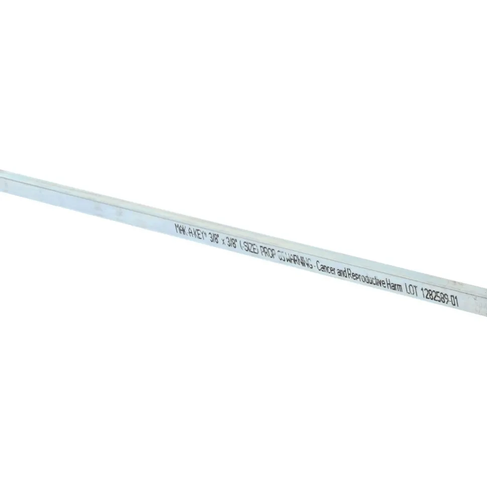 Undersized Key Stock: 3/8" High, 3/8" Wide, 12" Long, Steel, Zinc-Plated