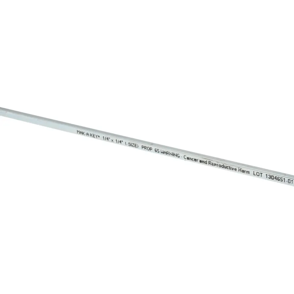 Undersized Key Stock: 1/4" High, 1/4" Wide, 12" Long, Steel, Zinc-Plated