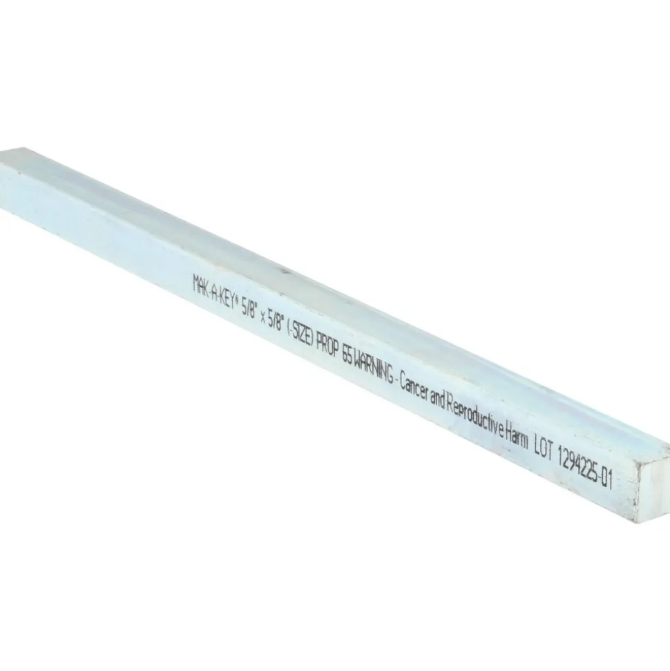 Undersized Key Stock: 5/8" High, 5/8" Wide, 12" Long, Steel, Zinc-Plated