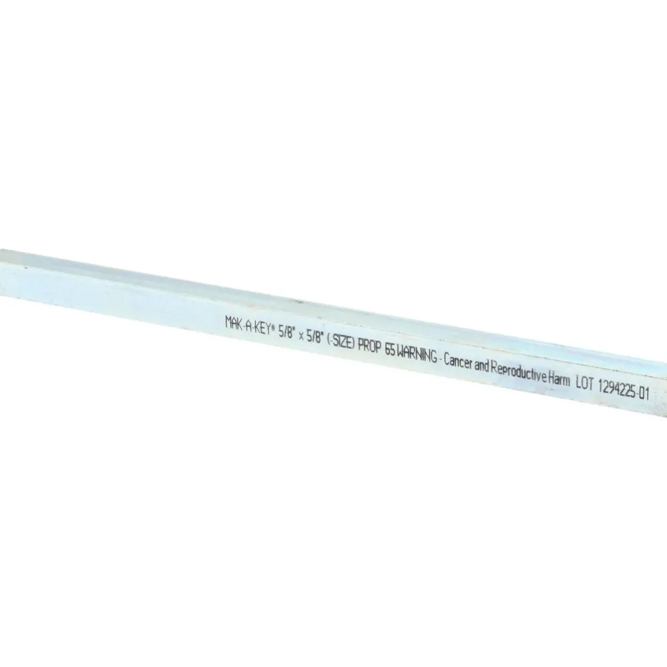 Undersized Key Stock: 5/8" High, 5/8" Wide, 12" Long, Steel, Zinc-Plated
