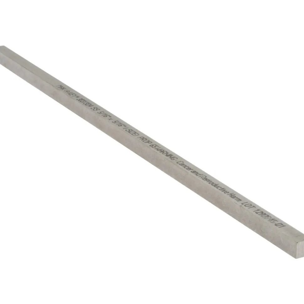 Undersized Key Stock: 5/16" High, 5/16" Wide, 12" Long, 18-8 Stainless Steel