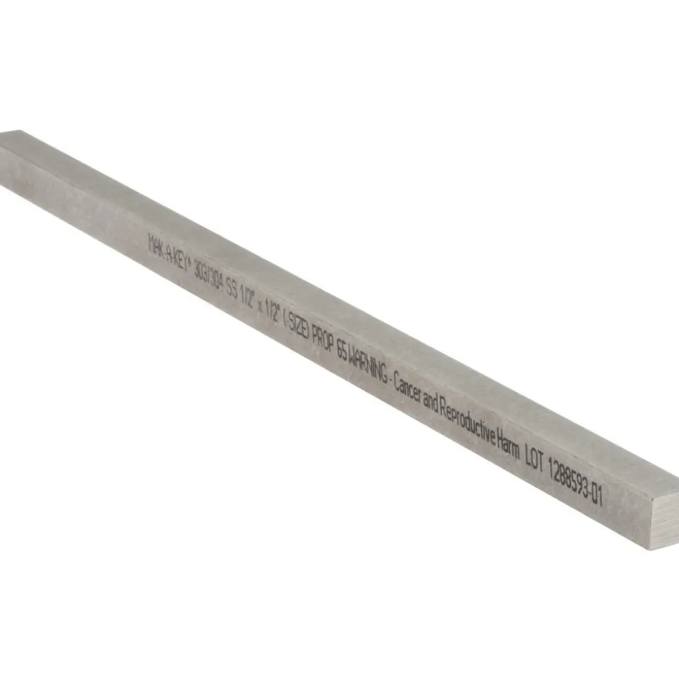 Undersized Key Stock: 12" Long, Stainless Steel