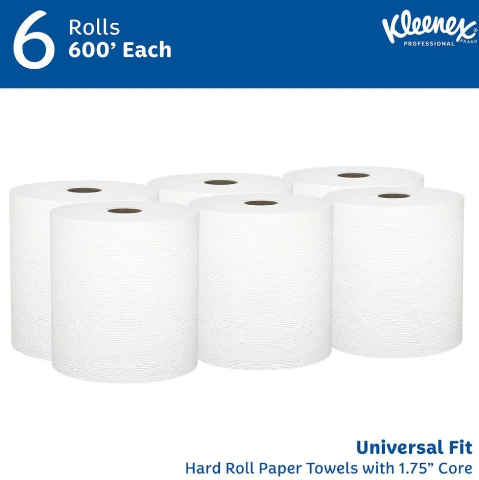 Universal Hard Roll Paper Towels (50606), 1.75" Core, with Premium Absorbency Pockets™, White