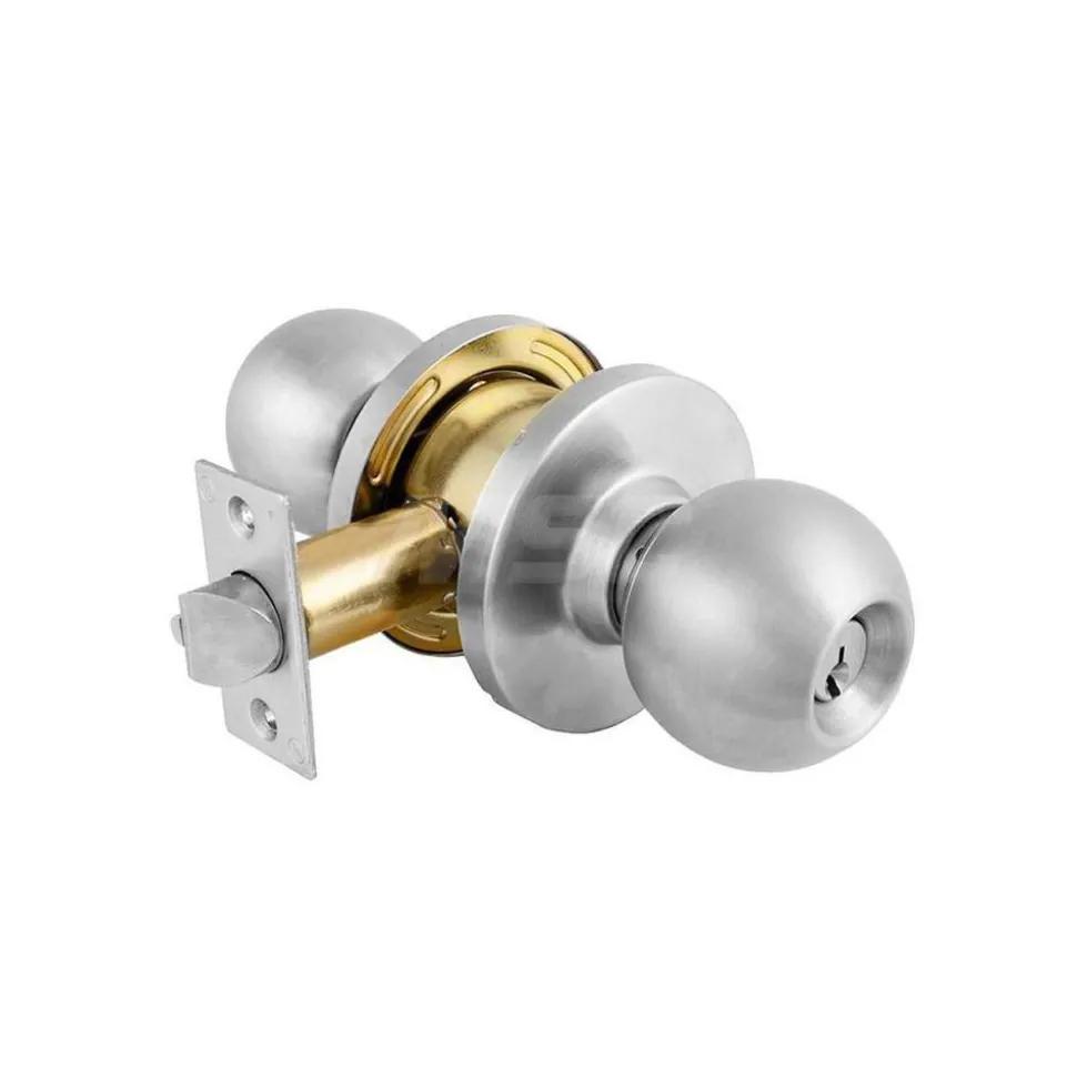 Up to 1-3/4" Door Thickness, Brushed Chrome Entrance Knob Lockset