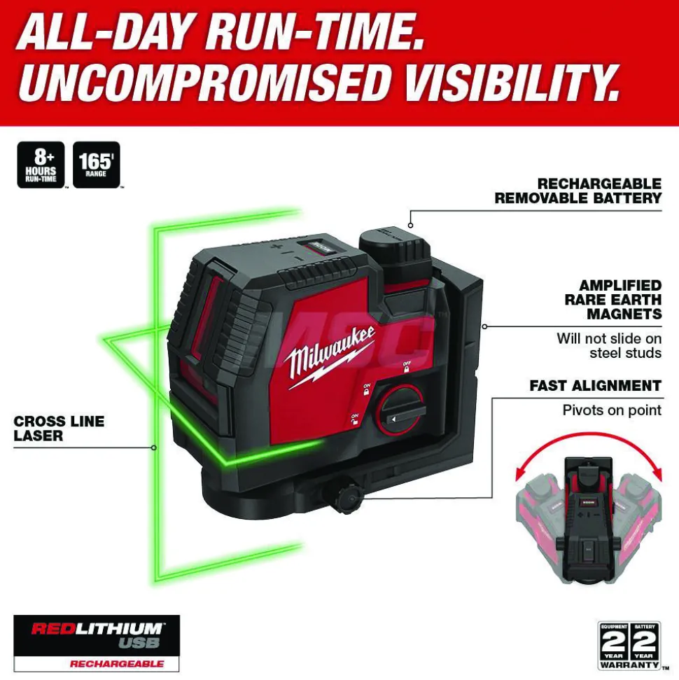 USB Rechargeable Green Cross Line Laser