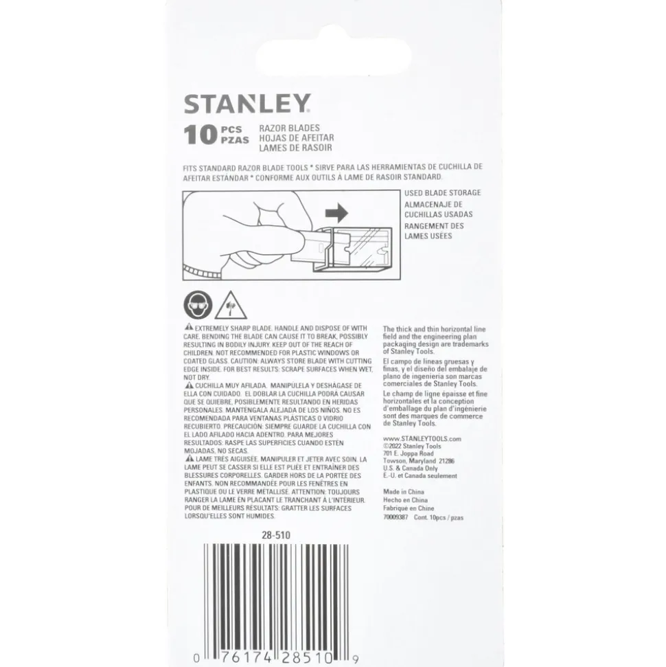 Utility Blade: Glass Scraper Blade, 10-Pack