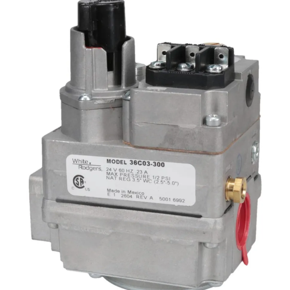 24 VAC Coil Voltage, 1/2" x 3/4" Pipe, Natural, LP Standing Pilot Gas Valve