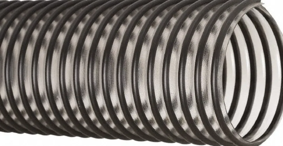 Vacuum Duct Hose: 4" ID, 16.00 psi, PVC