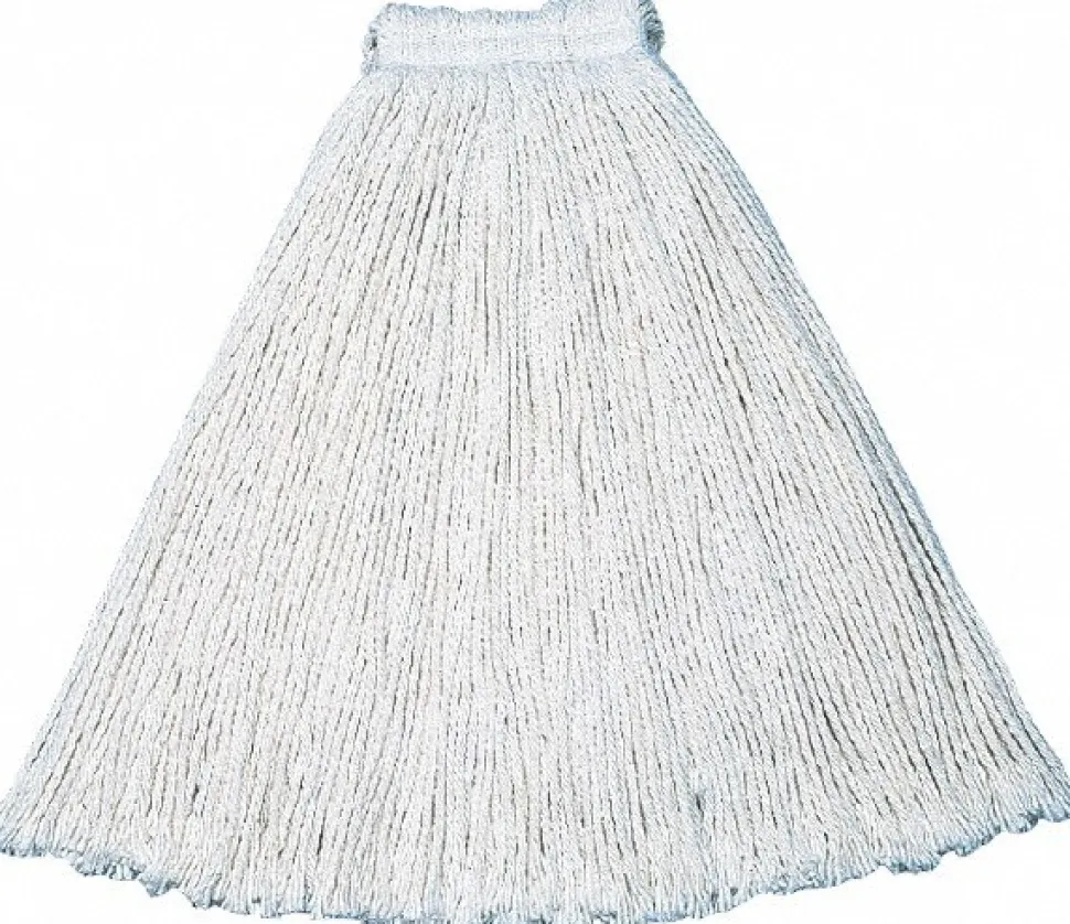 Value Pro Large 24 OZ Cotton Wet Mop, 1" Headband, White