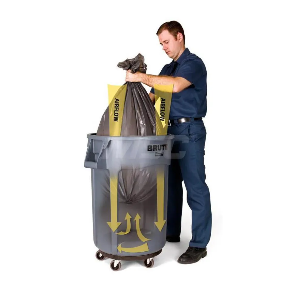 Vented BRUTE 10 gal Round Trash Can, Gray