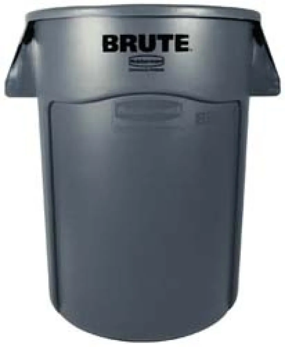 Vented BRUTE 10 gal Round Trash Can, Gray