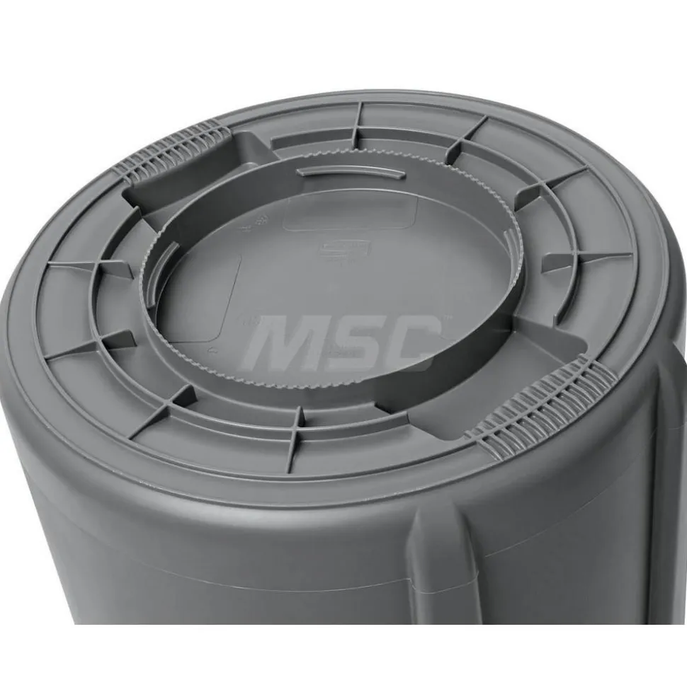Vented BRUTE 10 gal Round Trash Can, Gray