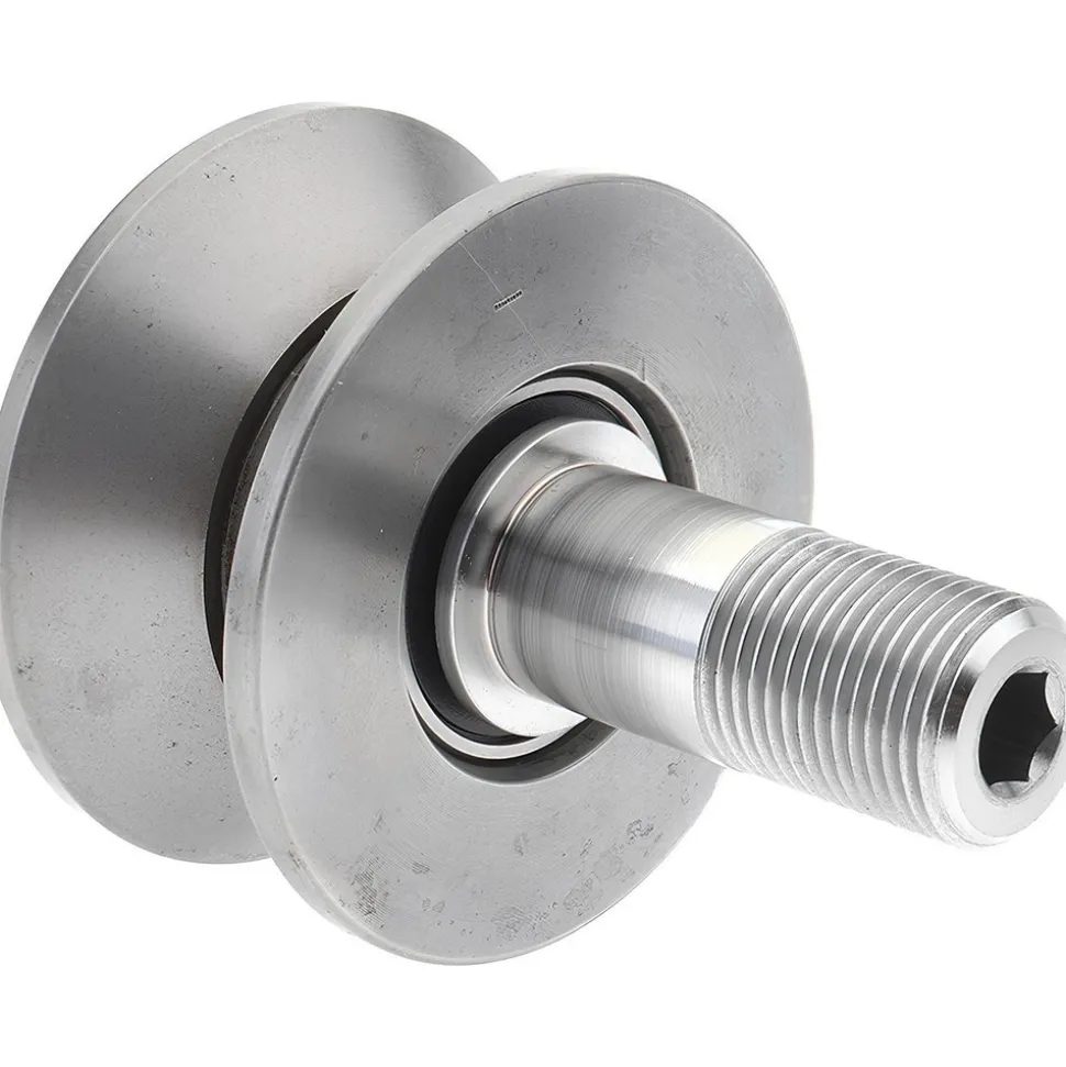 V-Groove Cam Follower: 2-1/2" Roller Dia, 1.312" Roller Width, 1-3/4" Stud Length