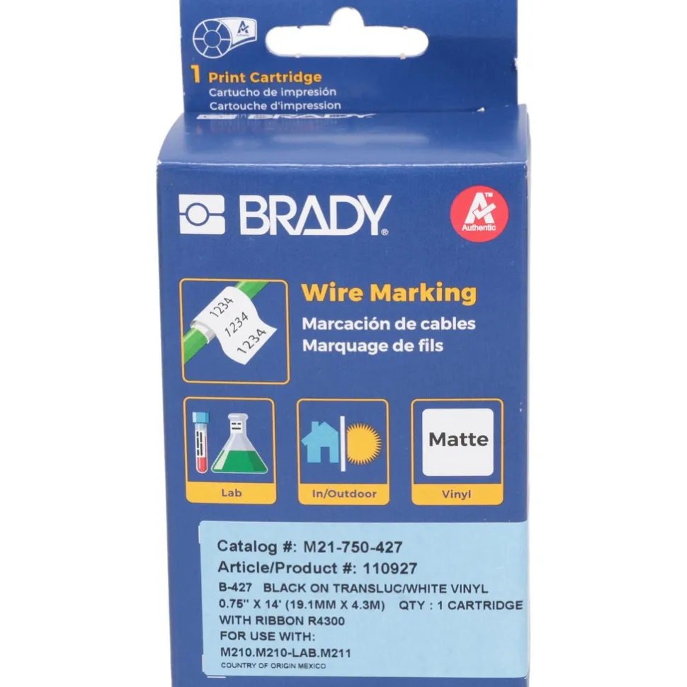 Vinyl Tape: 3/4" x 14', Translucent & White
