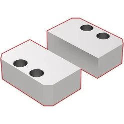 Vise Jaw: 75 mm Wide, 25 mm High, 1.2" Thick, Flat