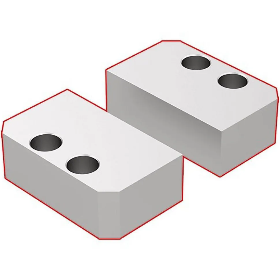 Vise Jaw: 75 mm Wide, 25 mm High, 1.2" Thick, Flat