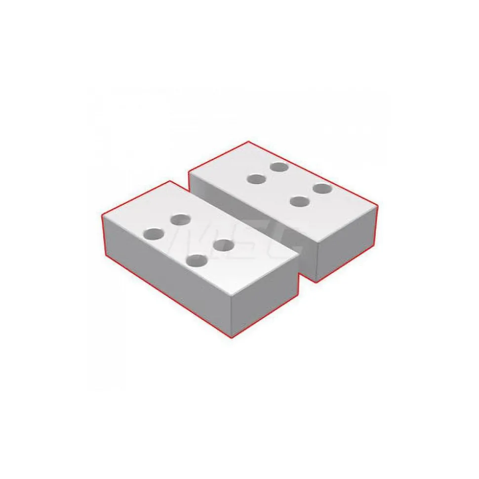 Vise Jaw Sets; Jaw Width (mm): 125.73 mm; Jaw Width (Inch): 125.73 mm; Set Type: Standard; Material: Aluminum; Vise Compatibility: V510X Self-Centering Vises; V562X Self-Centering Vises; Jaw Height (mm): 62.3 mm; Jaw Height (Decimal Inch): 62.3 mm; Jaw Thickness (Decimal Inch): 34.29 mm