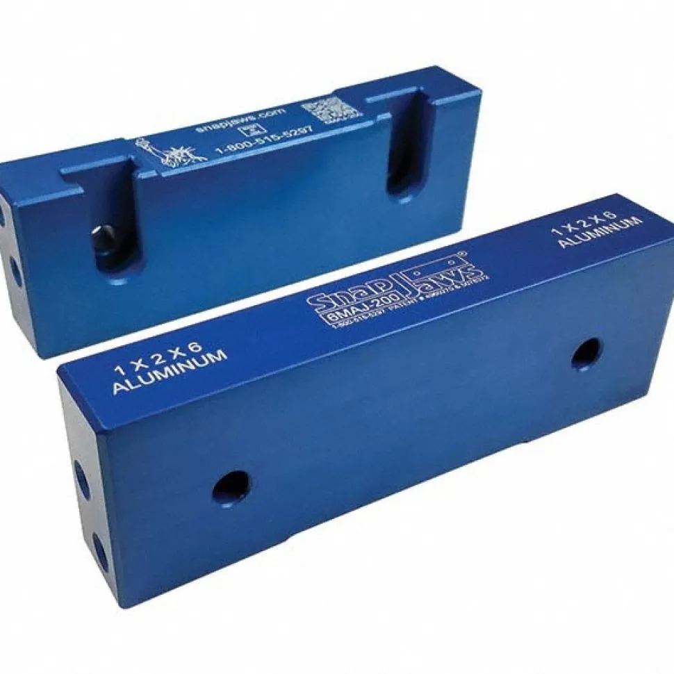 Vise Jaw: 6.00" Wide, 2" High, 1.0000" Thick, Flat