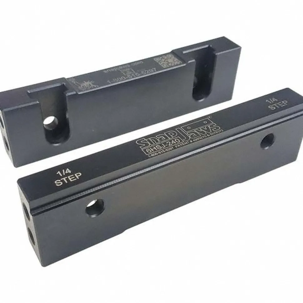 Vise Jaw: 6.00" Wide, 1.5300" High, 0.7300" Thick, Step