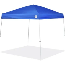 Vista Shelter: 10' x 10' Royal Blue Canopy, White Steel Slanted Leg Frame, 11' 2" Center Height