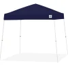 Vista Shelter: 10' x 10' White/Blue Canopy, White Steel Slanted Leg Frame, 11' 2" Center Height