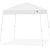 Vista Shelter: 10' x 10' White Canopy, White Steel Slanted Leg Frame, 11' 2" Center Height