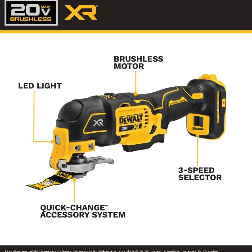 20V MAX XR® Brushless Cordless 3-Speed Oscillating Multi-Tool Kit