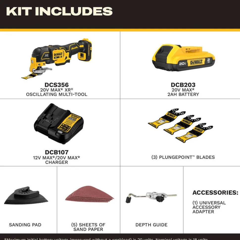 20V MAX XR® Brushless Cordless 3-Speed Oscillating Multi-Tool Kit