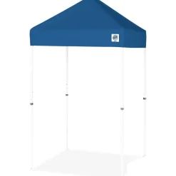 Vue Shelter: 5' x 5' Royal Blue Poly Canopy, High Strength 1015 Steel Frame White, 11' 2" Center Height
